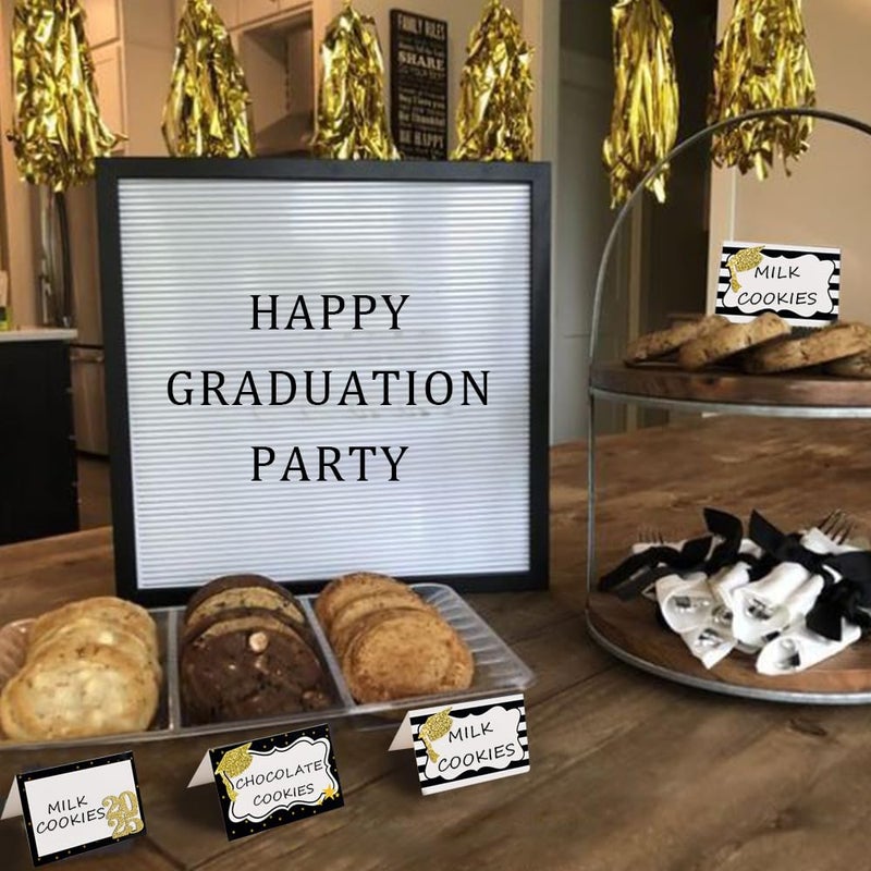 BCHOCKS 24pcs Graduate Place Cards - Graduation Food Labels for Buffet Table - Cheese Labels & Candy Table Supplies - Reusable Party and Graduation Party Decorations - Image 4